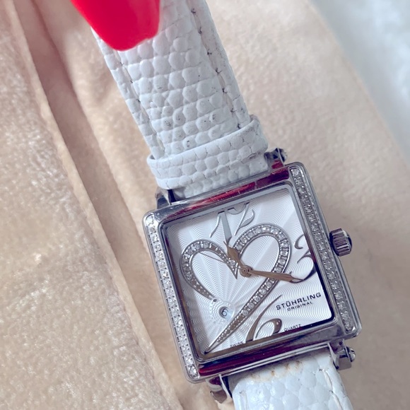 STUHRLING DIAMOND WHITE WATCH - Picture 8 of 14